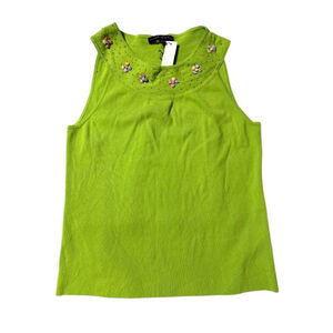 Vintage Terri New York Women Size L Beaded Sleeveless Rayon Embellished Knit New